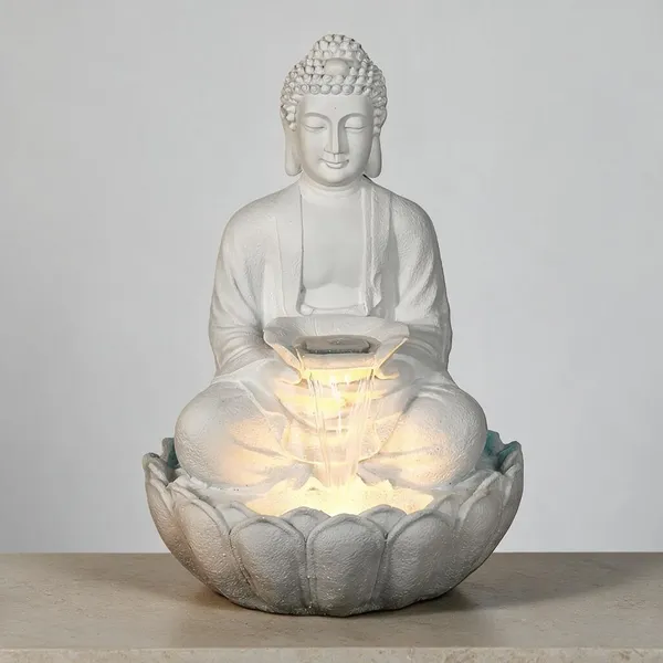 White_Fiber_Buddha_Led_Water_Fountain_For_Home_Decor
