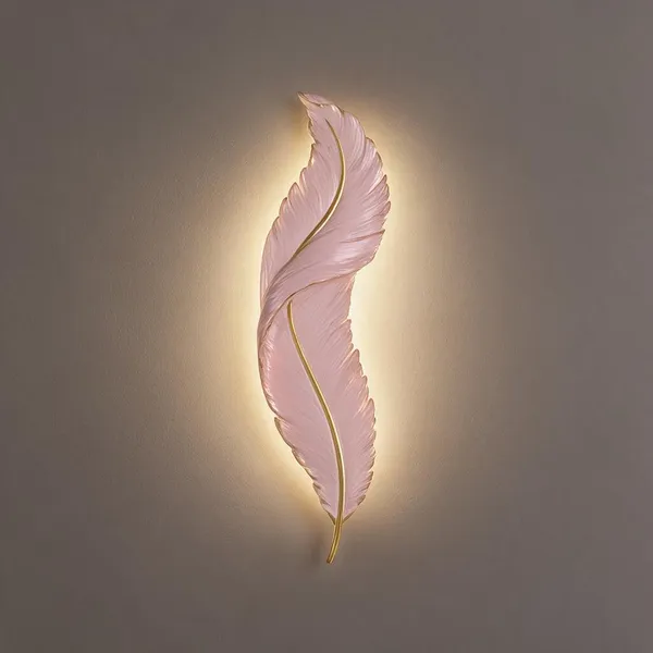 Pink_Resin_Led_Leaf_Wall_Sconce_For_Home_Decor