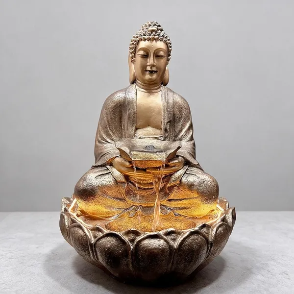 Gold_Fiber_Fibreglass_Lotus_Buddha_Water_Fountain_For_Home_Decor