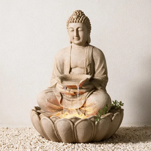 White_Fiber_Buddha_Water_Fountain_For_Home_Decor