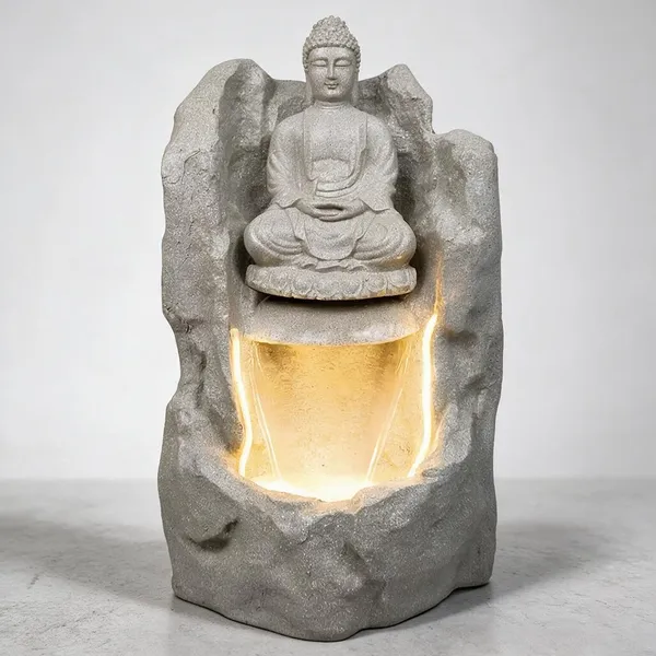 White_Fiber_Buddha_Water_Fountain_For_Home_Decor