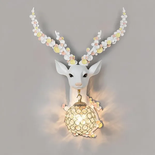 White_Resin_Deer_Head_Wall_Light_For_Home_Decor