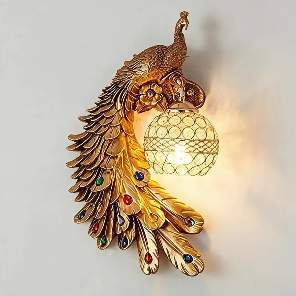 Gold_Resin_Peacock_Wall_Night_Lamp_For_Home_Decor