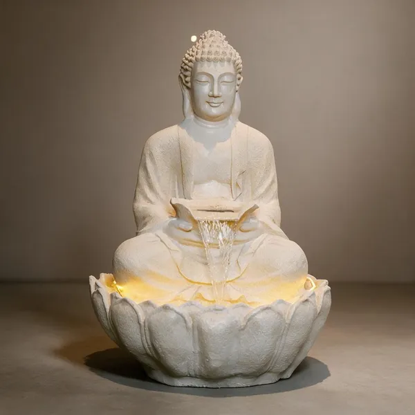 White_Fiber_Buddha_Water_Fountain_For_Home_Decor
