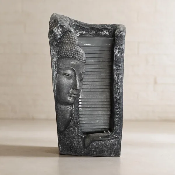 Grey_Fiber_Buddha_Water_Fountain_For_Home_Decor