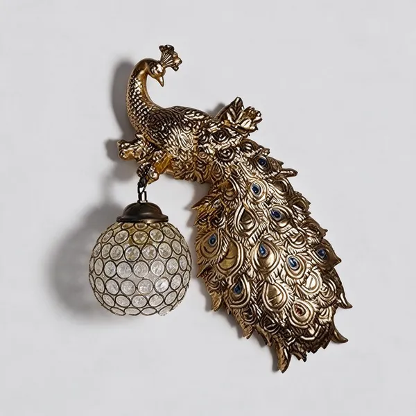 Gold_Resin_Peacock_Led_Wall_Lamp_For_Home_Decor