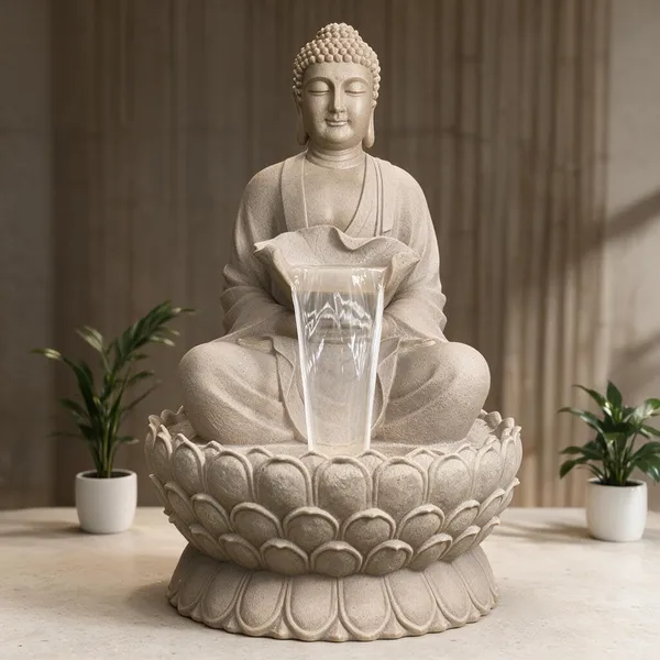 White_Fiber_Tabletop_Waterfall_Fountain_For_Home_Decor