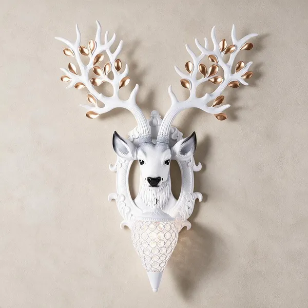 White_Resin_Deer_Head_Wall_Sconce_For_Home_Decor