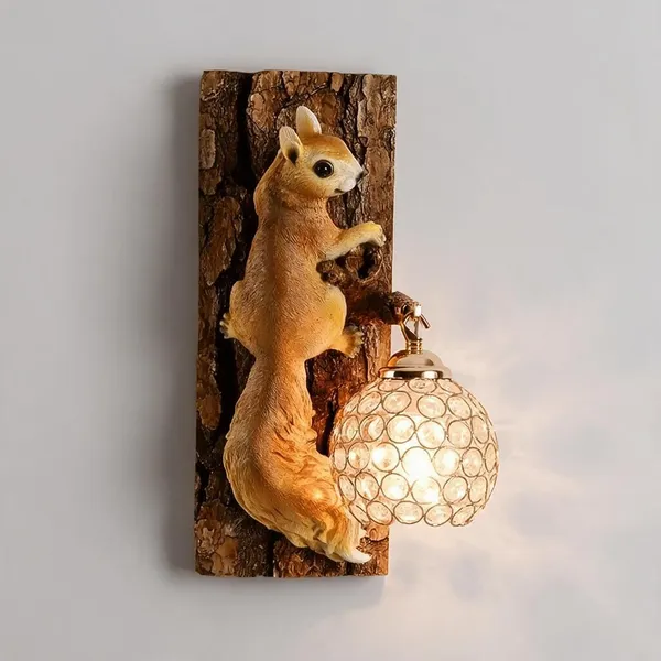White_Resin_Squirrel_Wall_Lamp_For_Home_Decor