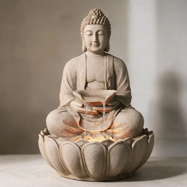 White_Fiber_Buddha_Water_Fountain_For_Home_Decor