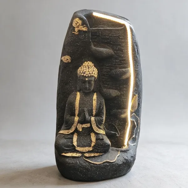 Gold_Fiber_Buddha_Cascade_Water_Fountain_For_Home_Decor