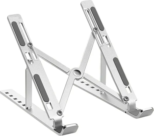 TEG_laptop_stand_with_adjustable_folding_Laptop_Stand,_Portable_Laptop_Mount,_Adjustable_Holder_Riser,_Ventilated_Ergonomic_Aluminum_Notebook_Stand,_Compatible_with_MacBook_Pro,_Dell,_Lenovo,_HP_Aluminium_Rotatable_Laptop_Stand_with_Adjustable_Height_Compatible_with_Universal_Laptops_(Silver)