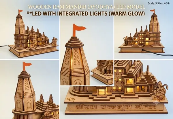 jeneric_LED_RAM_MANDIR_Decorative_Showpiece_-_20_cm_(Wood,_Brown)