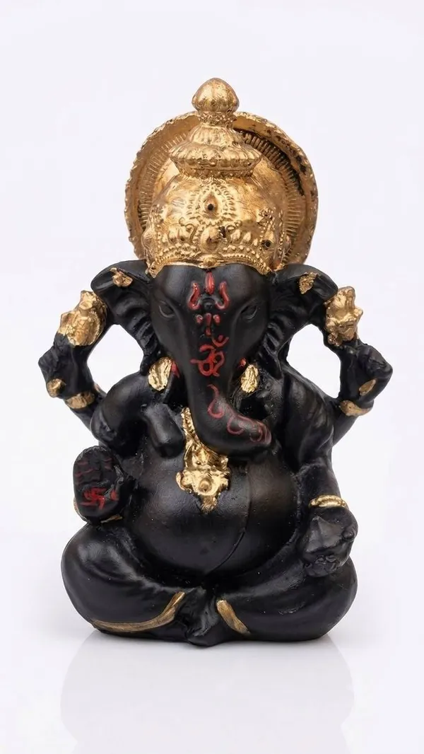 Shiv_Shakti_Golden_Ganesha_Idol_|_Resin_Decorative_Murti_|_Gold_&_Black_|_5_Inch_|_1_Pc_Decorative_Showpiece_-_5_cm_(Resin,_Gold,_Black)