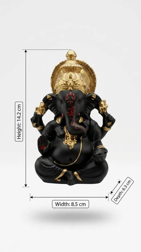 Shiv_Shakti_Golden_Ganesha_Idol_|_Resin_Decorative_Murti_|_Gold_&_Black_|_5_Inch_|_1_Pc_Decorative_Showpiece_-_5_cm_(Resin,_Gold,_Black)