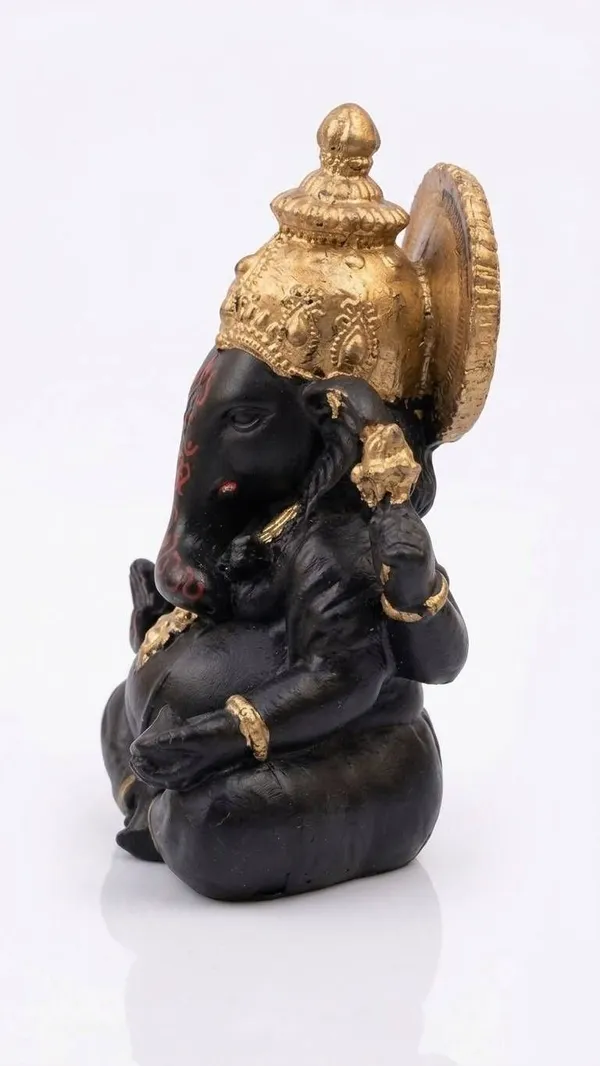 Shiv_Shakti_Golden_Ganesha_Idol_|_Resin_Decorative_Murti_|_Gold_&_Black_|_5_Inch_|_1_Pc_Decorative_Showpiece_-_5_cm_(Resin,_Gold,_Black)