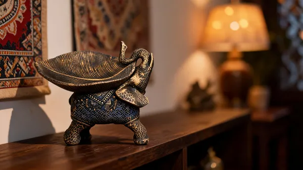 Resin_Black_Handcrafted_Elephant_Decorative_Figurine_Showpiece