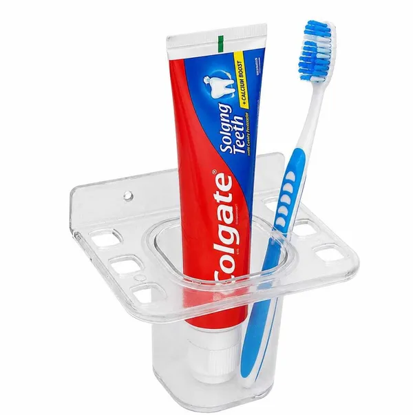 SHIVSHAKTI_Toothbrush_Holder_|Wall_Mounted_2_in_1_Stand_|Transparent_|_Compact_|_Pack_of_10_Plastic_Toothbrush_Holder_(Wall_Mount)