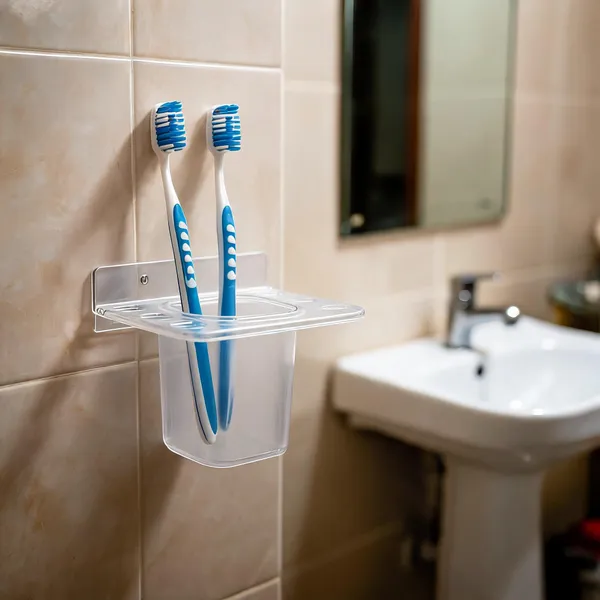 Plastic_Modern_Wall_Mount_2-In-1_Toothbrush_Holder_Transparent_Pack_Of_10