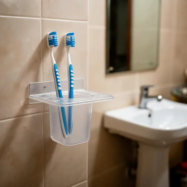 Plastic_Modern_Wall_Mount_2-In-1_Toothbrush_Holder_Transparent_Pack_Of_10