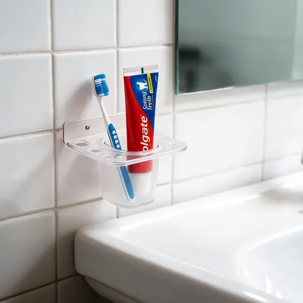Plastic_Modern_Wall_Mount_2-In-1_Toothbrush_Holder_Transparent_Pack_Of_10