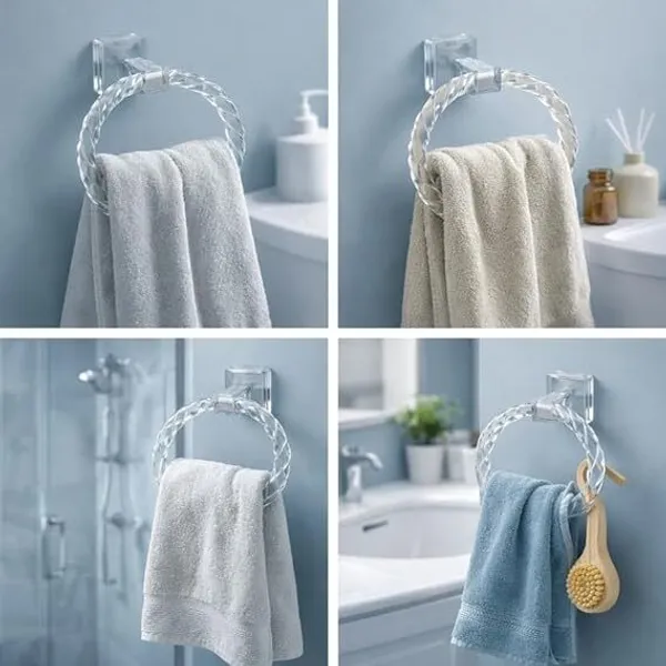 Giggles_Galaxy_Acrylic_Transparent_Spiral_Towel_Ring_|_6MM_Thick_Wall_Mounted_Clear,_Pack_of_1_Towel_Holder_(Acrylic)