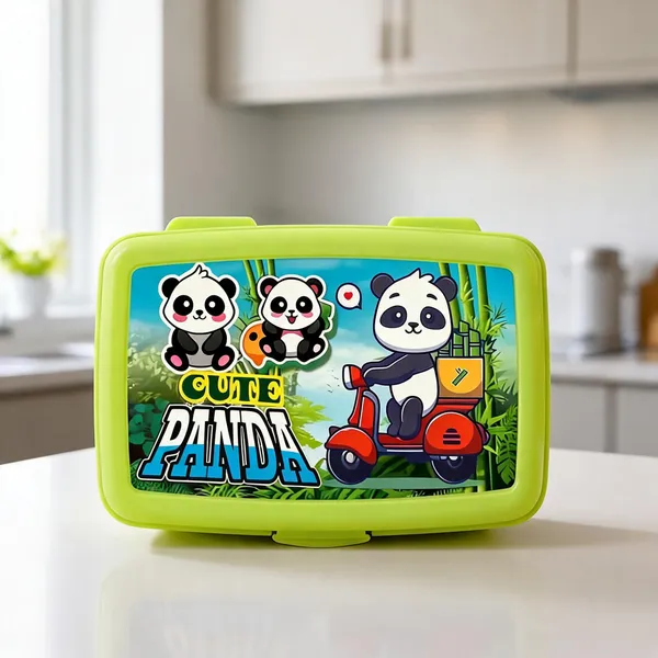 Plastic_Panda-Themed_Multi-Compartment_Kids_Lunch_Box_Green