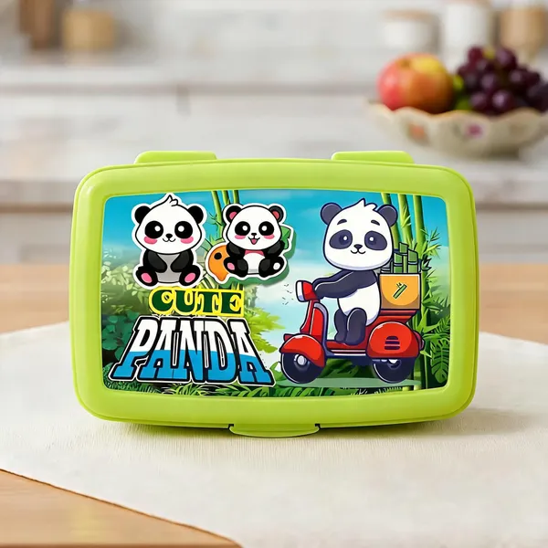 Plastic_Panda-Themed_Multi-Compartment_Kids_Lunch_Box_Green