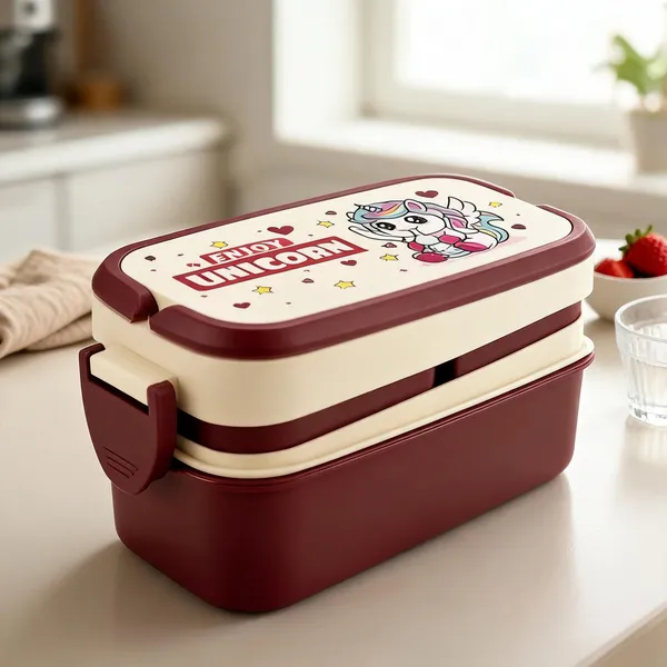 Plastic_Office_Brown_Beige_2-Container_Lunch_Box_500Ml