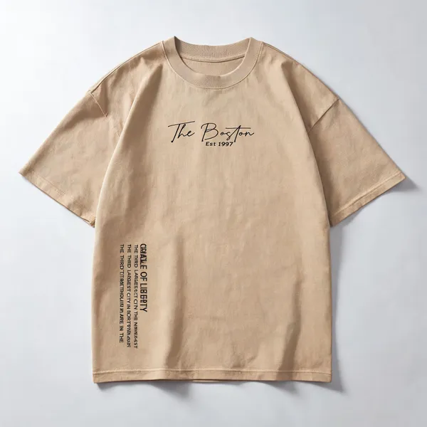 Beige_Cotton_Oversized_Bold_Drip_Graphic_T-Shirt_For_Men