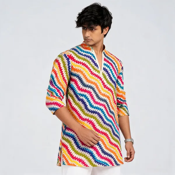 Multicolour_Cotton_Straight_Printed_Kurta_For_Men