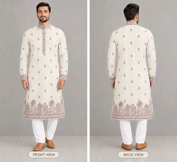 Off_White_Semi-Silk_Printed_Straight_Kurta_Pajama_Set_For_Men