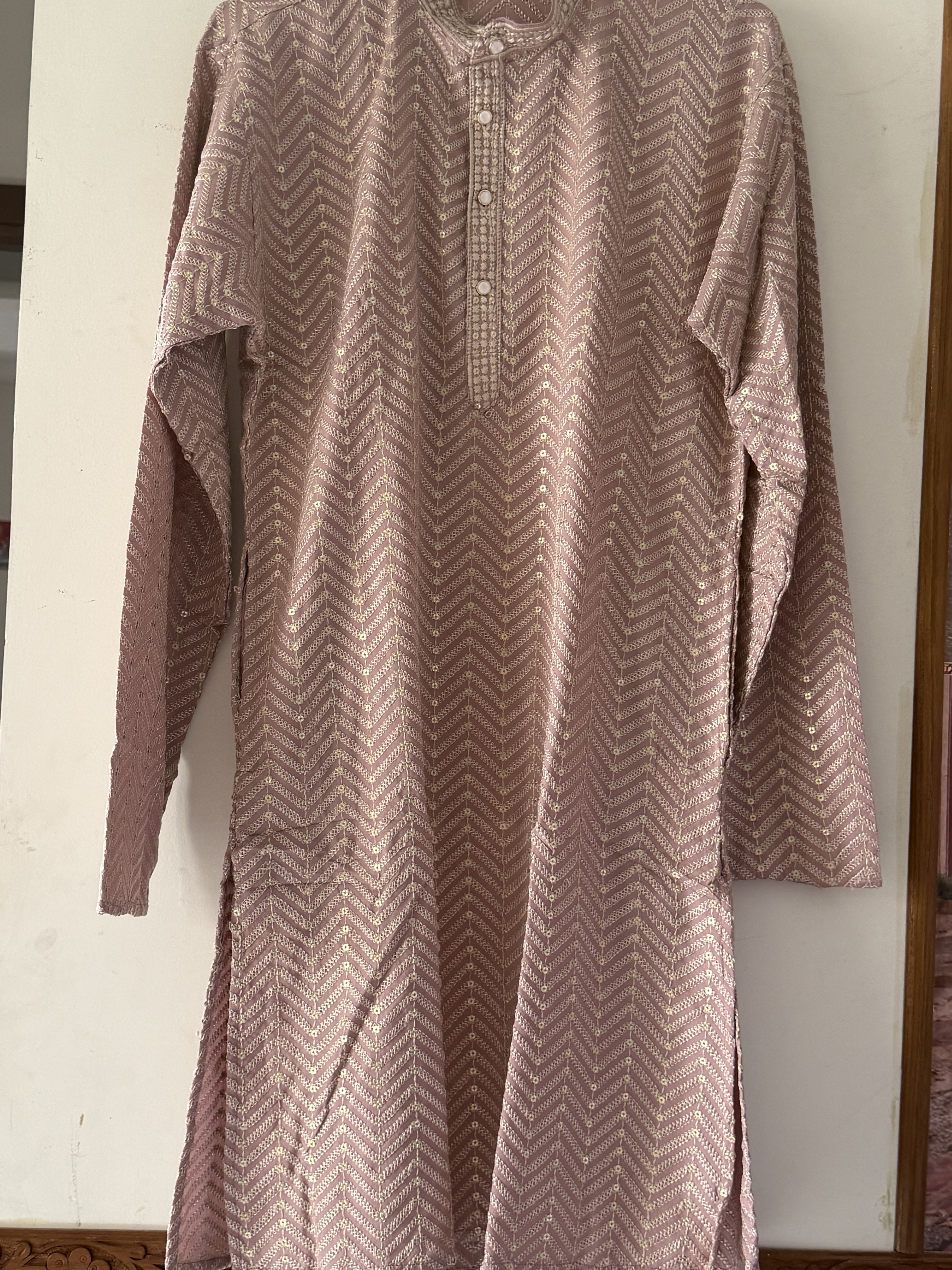 Dusty_Pink_Cotton_Straight_Kurta_For_Men