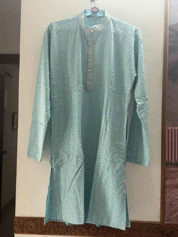 Aqua_Cotton_Straight_Kurta_For_Men