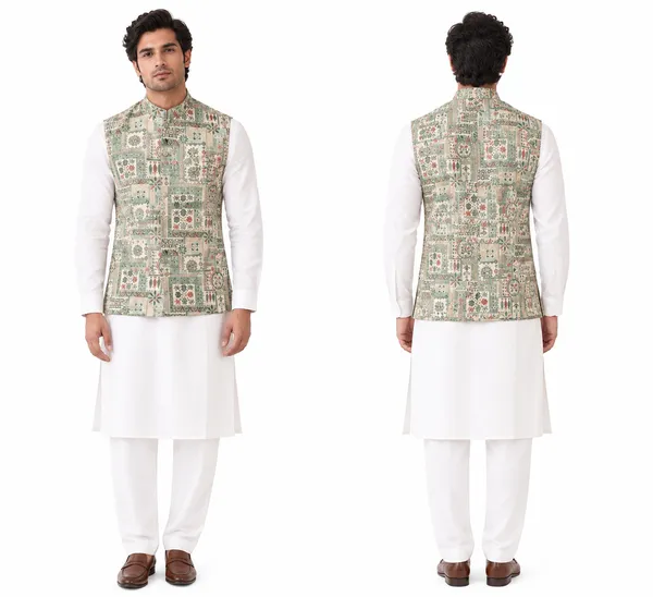 Multicolour_Jacquard_Semi-Silk_Printed_Regular_Fit_Nehru_Jacket_For_Men
