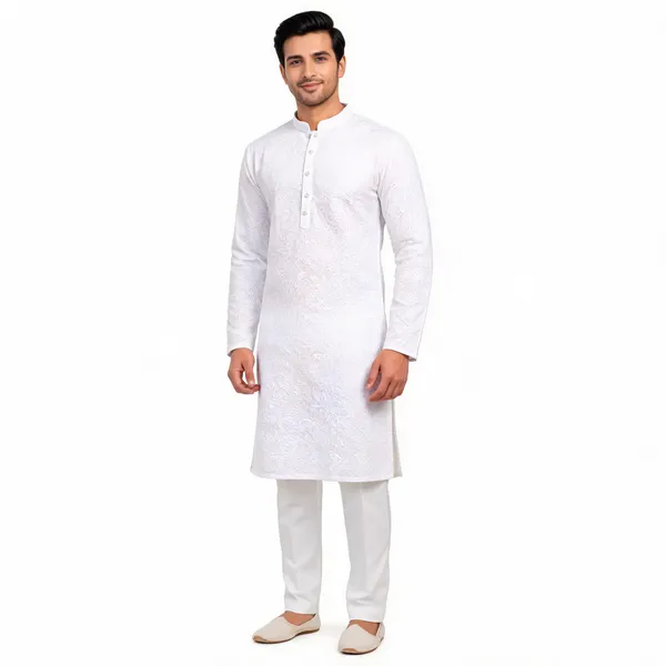 White_Cotton_Straight_Fit_Kurta_Pajama_Set_For_Men
