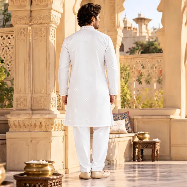 White_Cotton_Embroidered_Straight_Kurta_Pajama_Set_For_Men