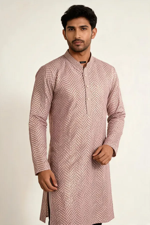 Dusty_Pink_Cotton_Straight_Kurta_For_Men