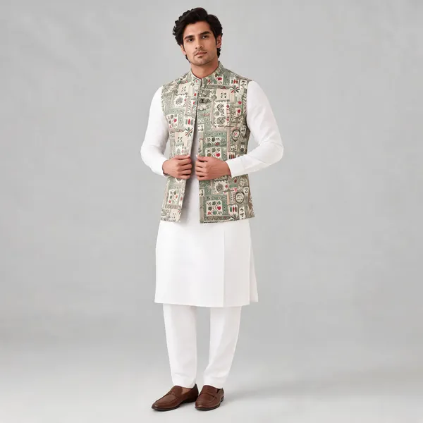 Multicolour_Jacquard_Semi-Silk_Printed_Regular_Fit_Nehru_Jacket_For_Men