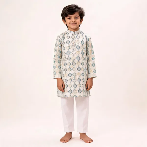 Vastraveda_Boys_Casual_Kurta_And_Pyjama_Set_(Beige_Pack_Of_1)