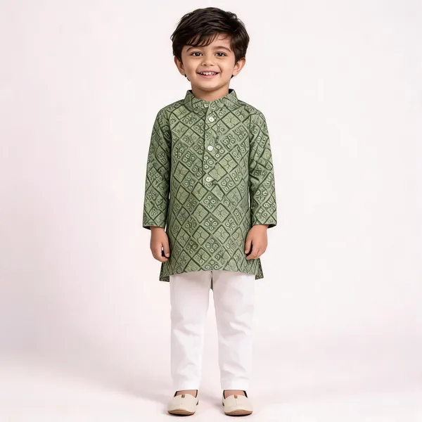Vastraveda_Boys_Festive_&_Party,_Wedding_Kurta_And_Pyjama_Set_(Green_Pack_Of_1)