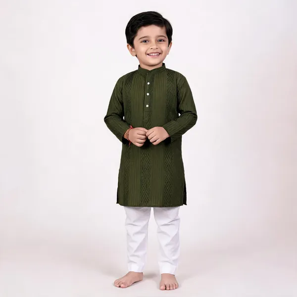 Vastraveda_Boys_Festive_&_Party,_Formal,_Wedding,_Casual_Kurta_And_Pyjama_Set_(Green_Pack_Of_1)