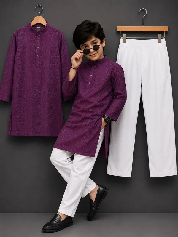 vastraveda_Boys_Casual_Kurta_and_Pyjama_Set_(Purple_Pack_of_1)