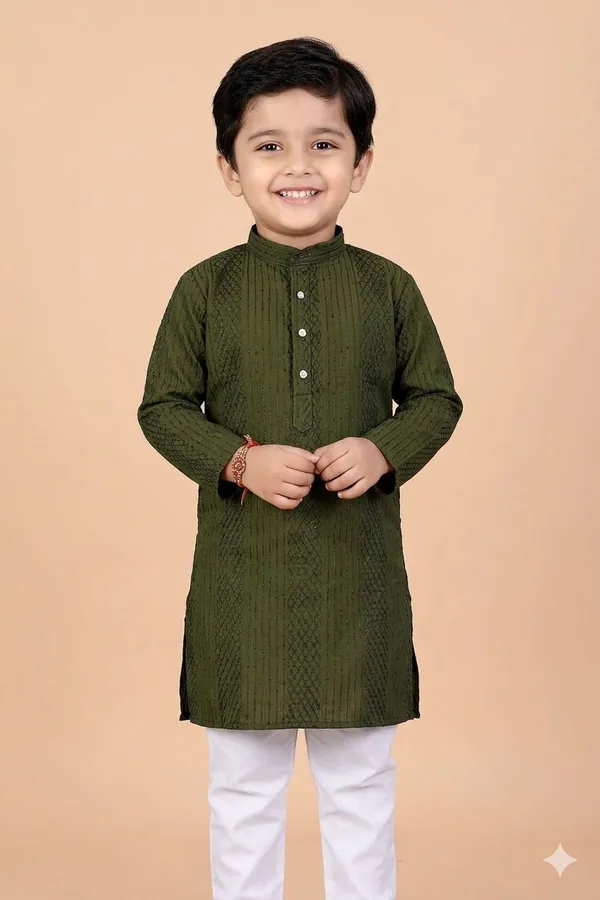 vastraveda_Boys_Casual_Kurta_and_Pyjama_Set_(Dark_Green_Pack_of_1)