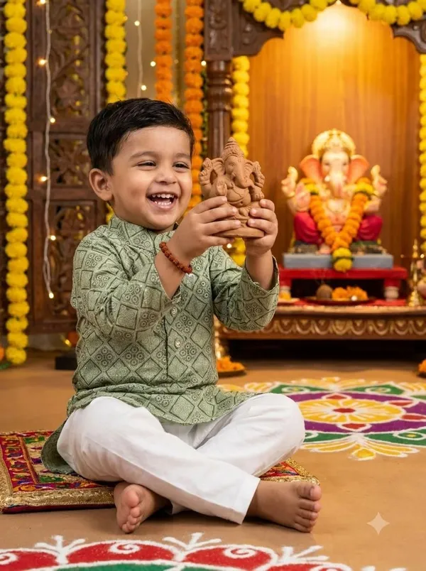 vastraveda_Boys_Festive_&_Party,_Casual,_Wedding_Kurta_and_Pyjama_Set_(Green_Pack_of_1)