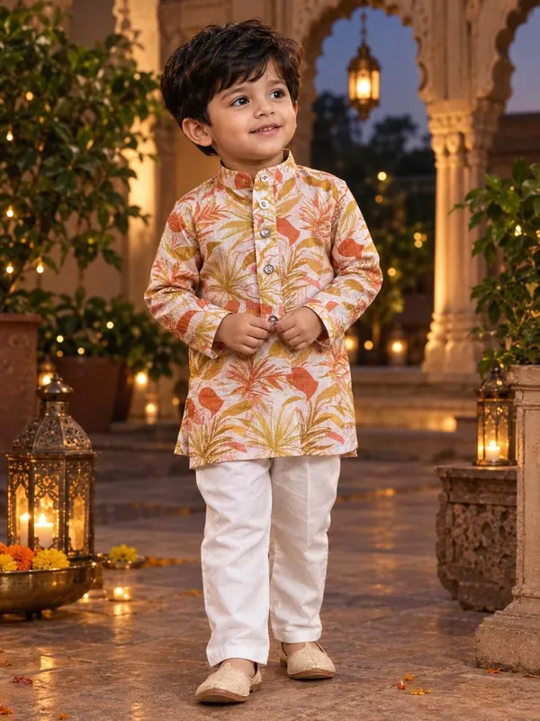 vastraveda_Boys_Festive_&_Party,_Wedding_Kurta_and_Pyjama_Set_(Yellow_Pack_of_1)