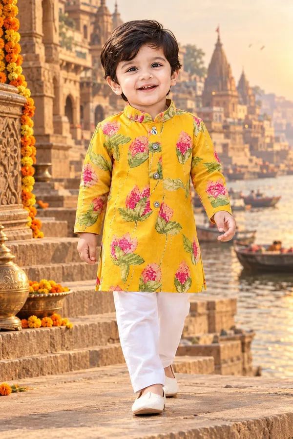 vastraveda_Boys_Wedding,_Festive_&_Party_Kurta_and_Pyjama_Set_(Yellow_Pack_of_1)