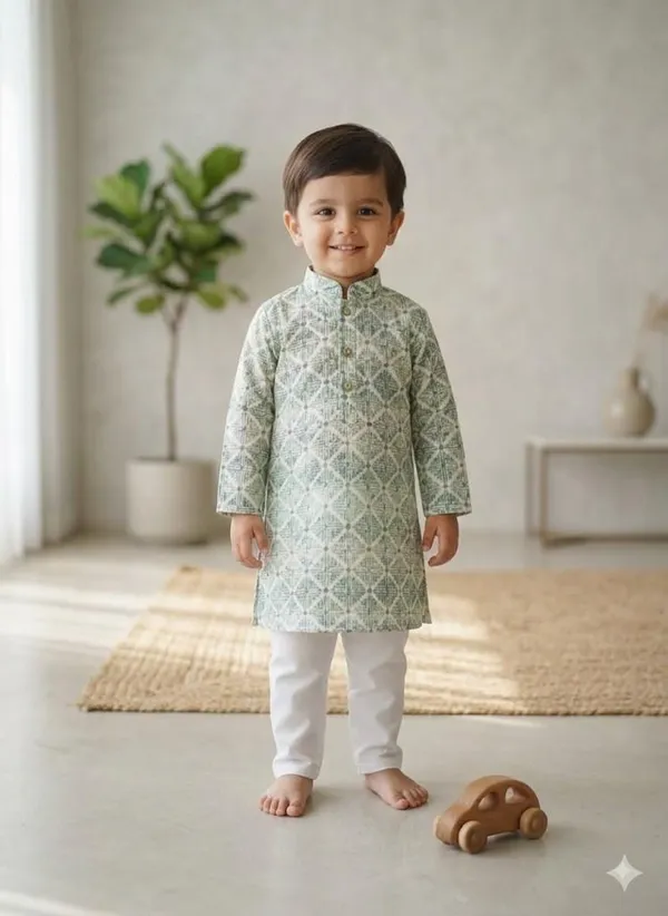 vastraveda_Boys_Wedding,_Festive_&_Party_Kurta_and_Pyjama_Set_(Green_Pack_of_1)