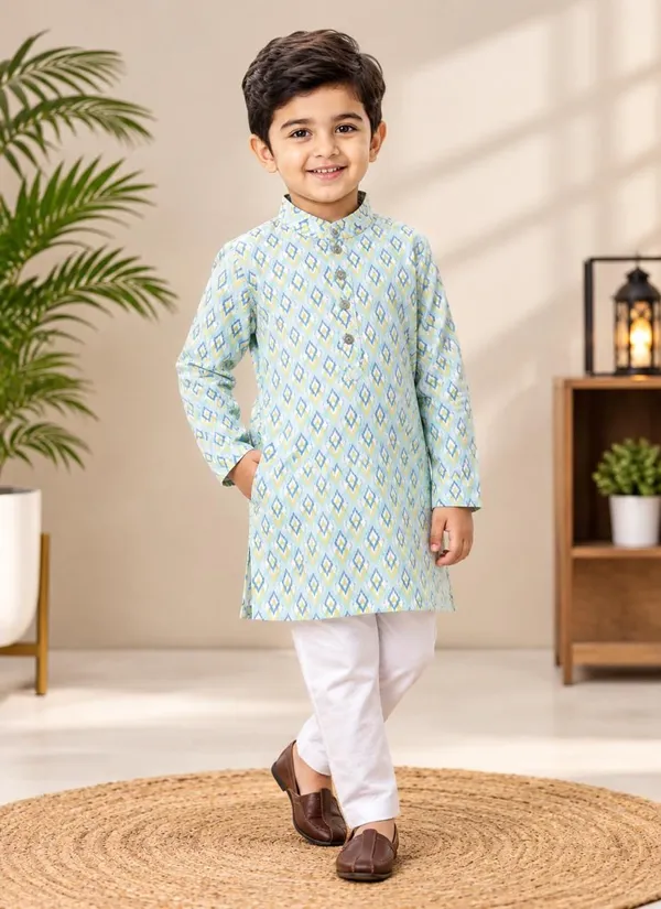 vastraveda_Boys_Wedding,_Festive_&_Party_Kurta_and_Pyjama_Set_(Blue_Pack_of_1)