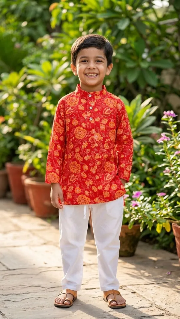 vastraveda_Boys_Wedding,_Festive_&_Party_Kurta_and_Pyjama_Set_(Red_Pack_of_1)